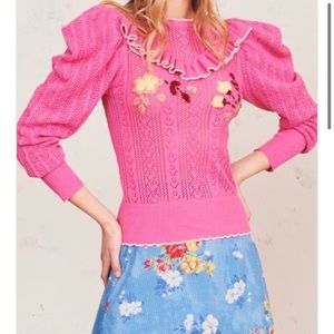 Love Shack Fancy Pink Sweater